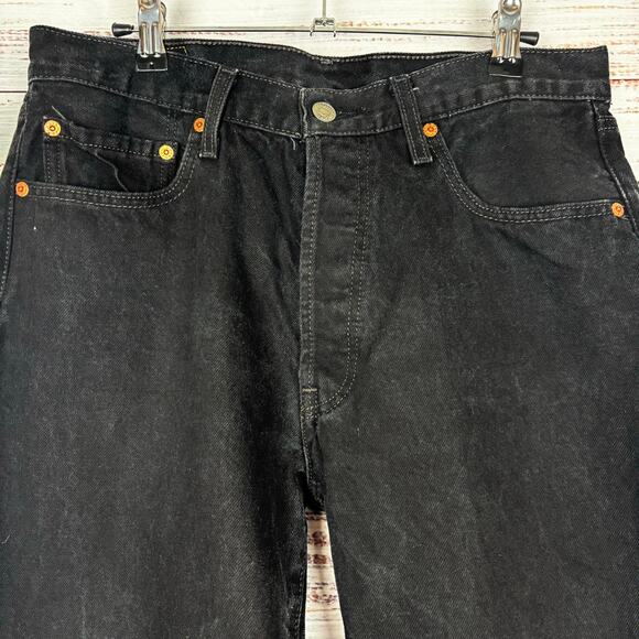 Levi's jeans 501 black size 34 relaxed work casual Straight Leg Jeans - Picture 3 of 4
